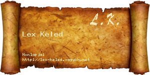Lex Keled névjegykártya